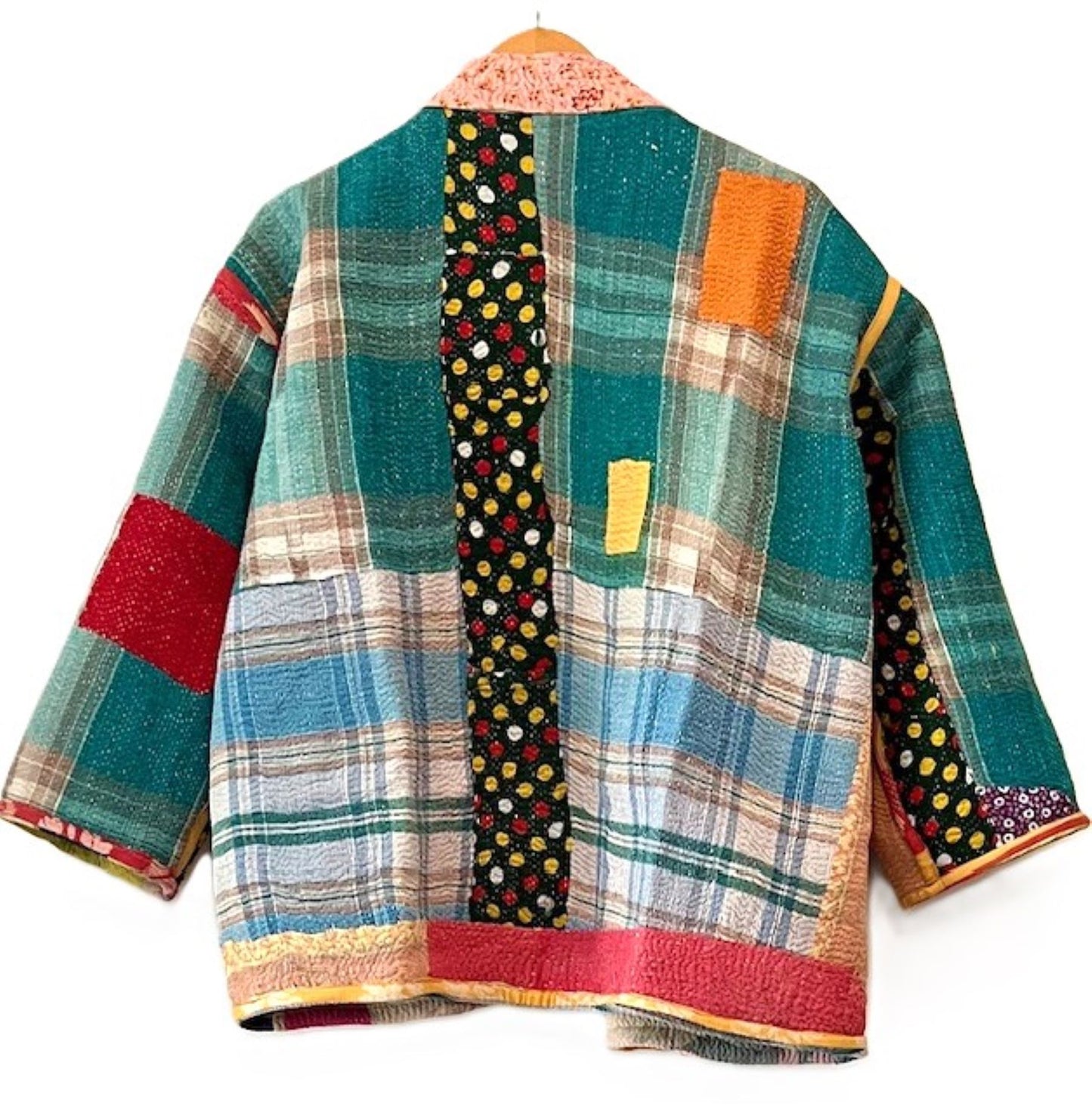 Specialty Collection: Short Designer Patchwork Hand Embroidered Jacket. Fully Reversible. (Copy)