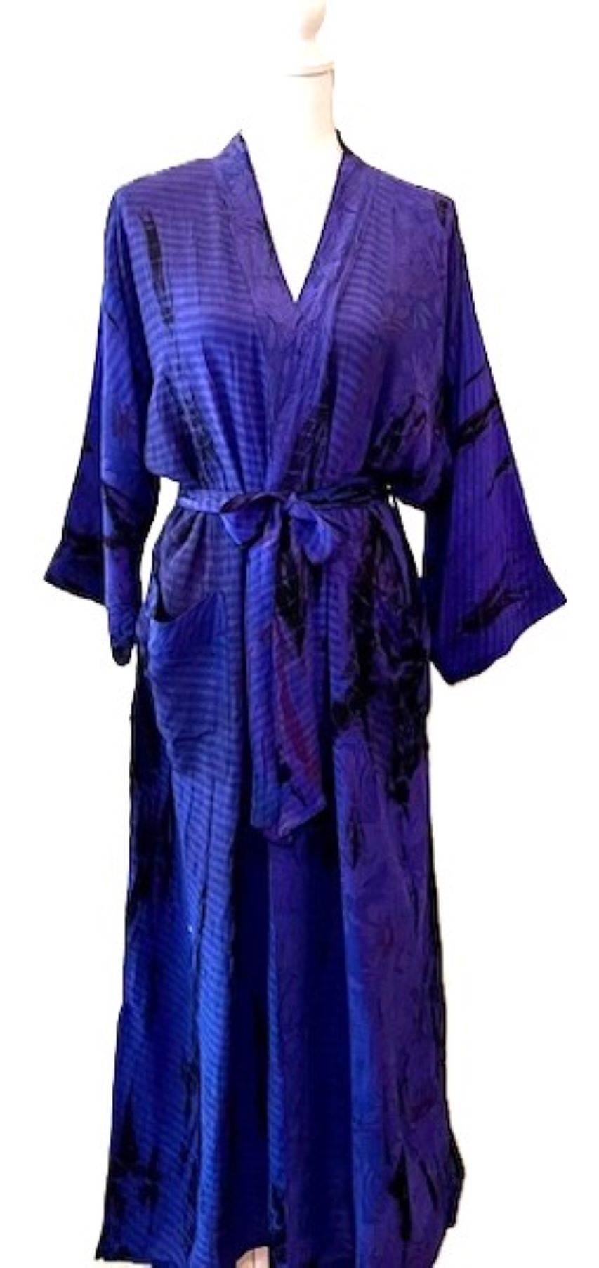 Top of the Line Silk Kimono Tie Dye Duster. (Purple)