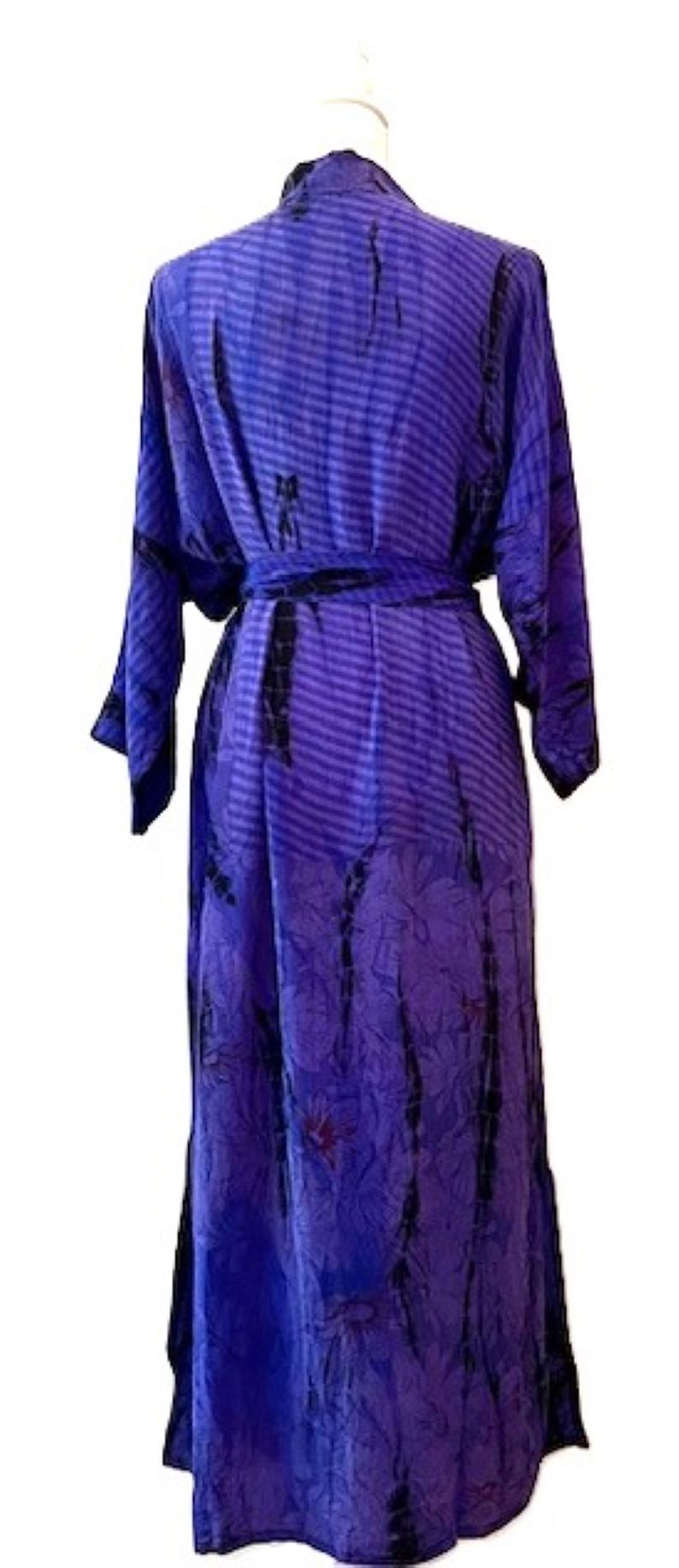 Top of the Line Silk Kimono Tie Dye Duster. (Purple)