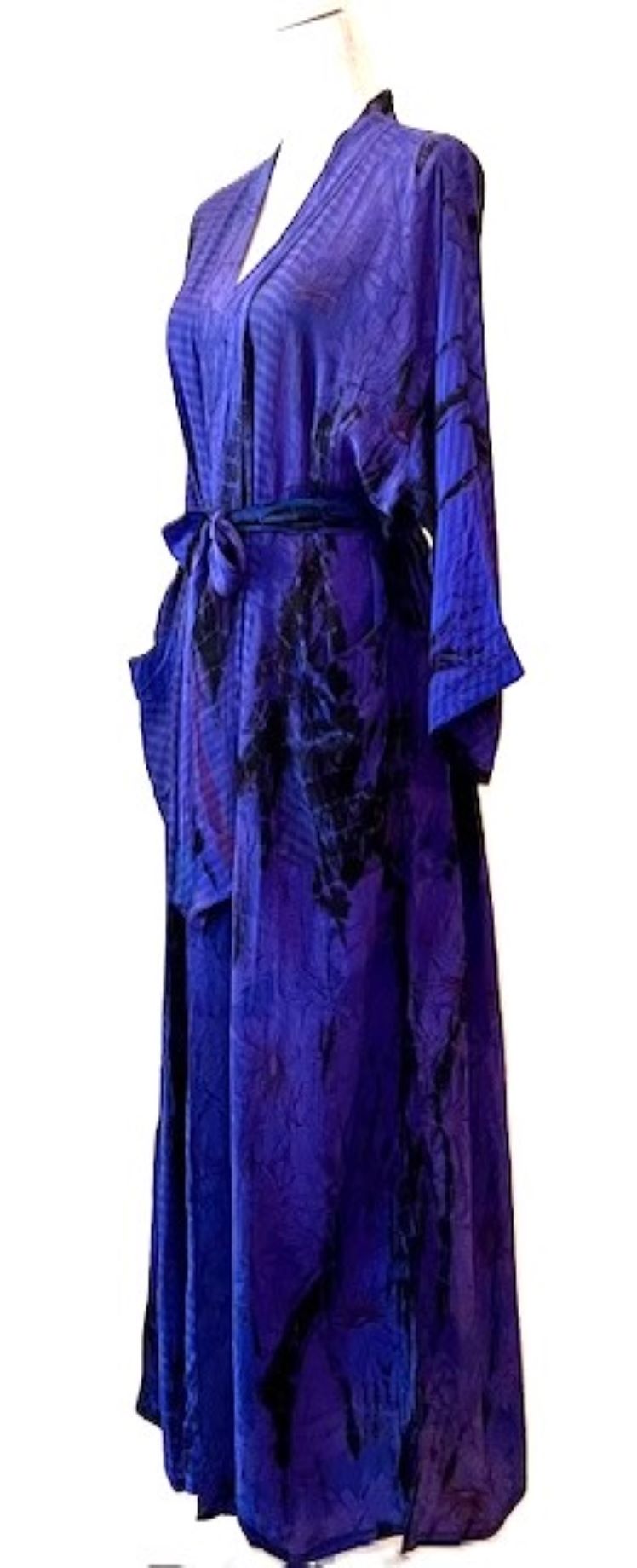 Top of the Line Silk Kimono Tie Dye Duster. (Purple)