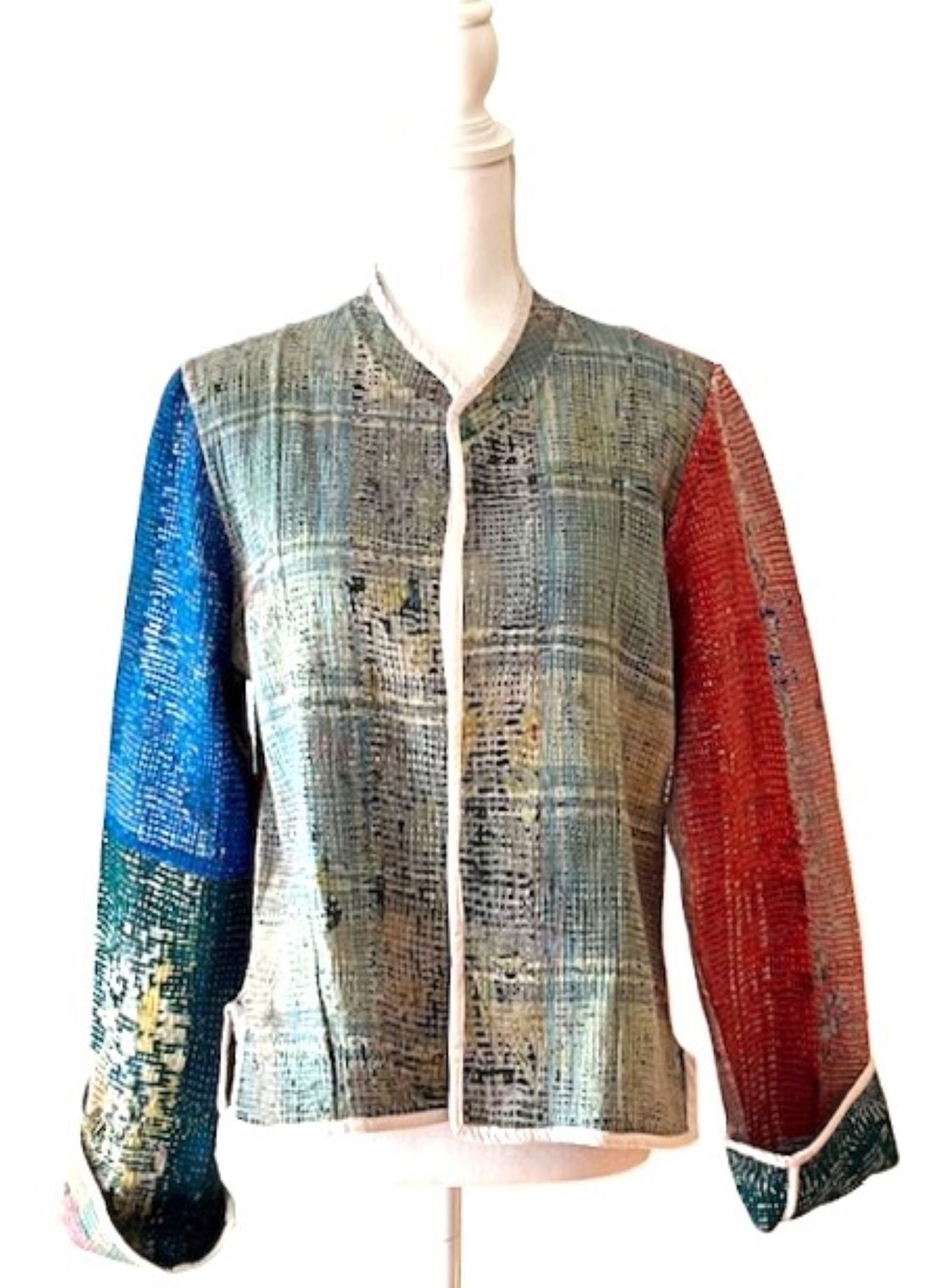 Color Palette Kantha Jacket Is New And Fully Reversible. Must See!