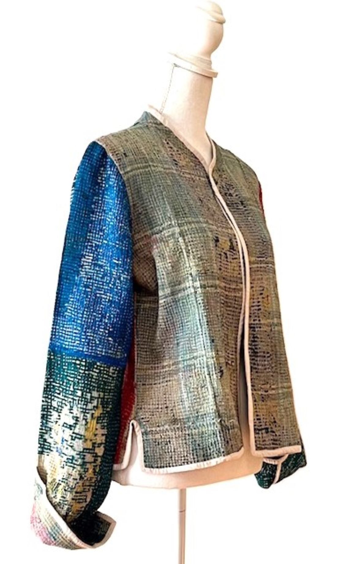 Color Palette Kantha Jacket Is New And Fully Reversible. Must See!