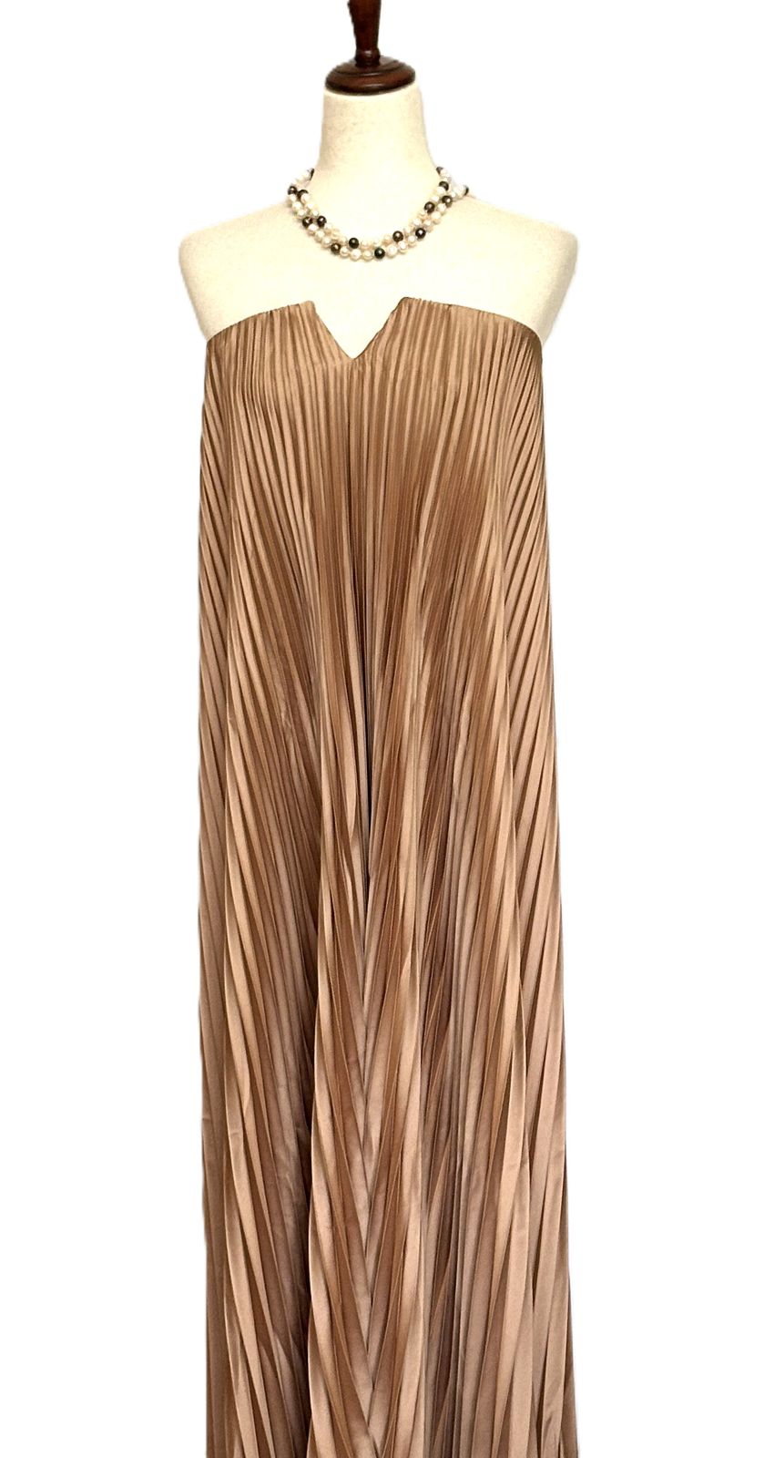 Dresses, Satin Strapless Pleated Maxi Column. Statement Piece (2 Colors).