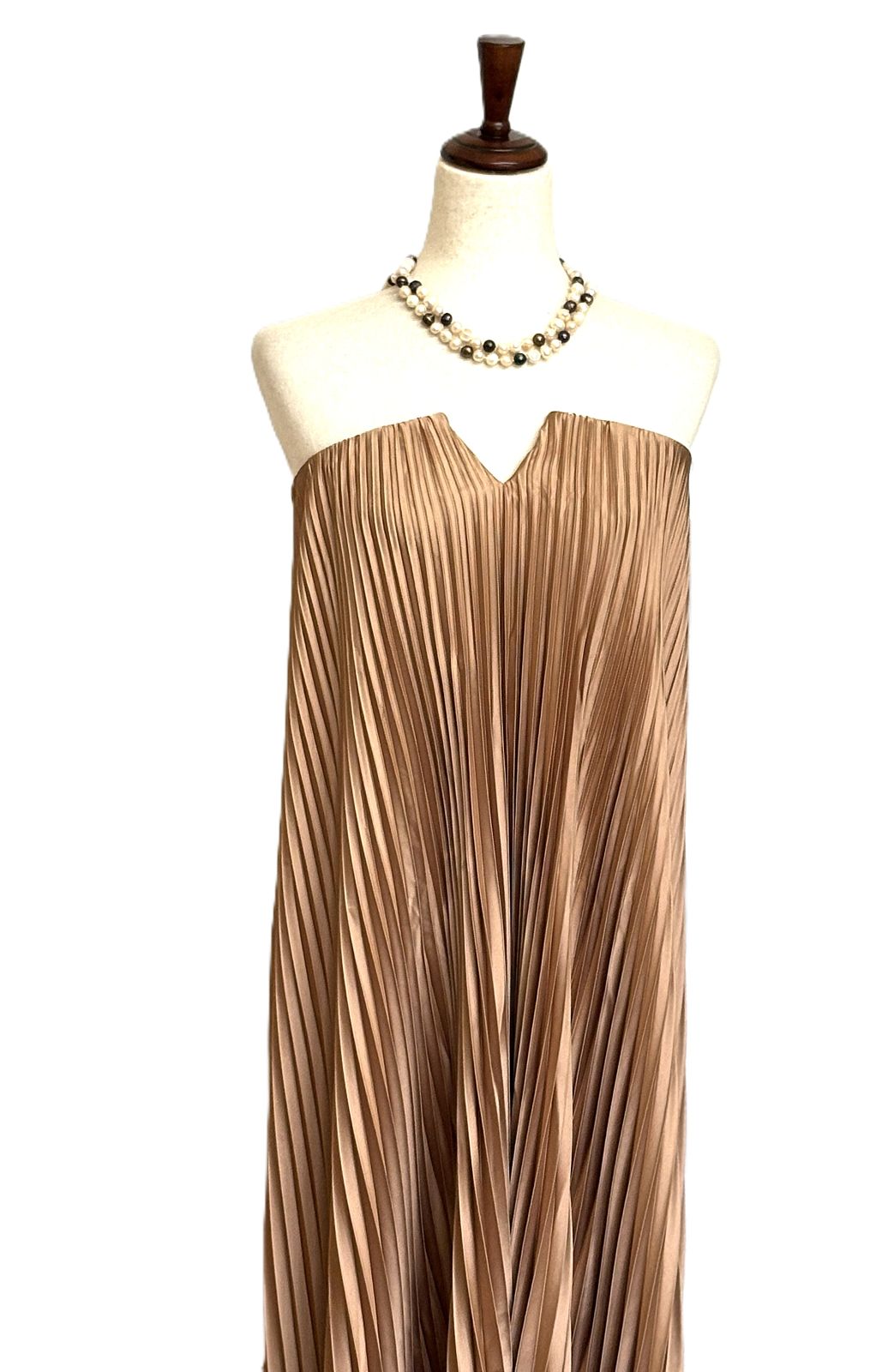 Dresses, Satin Strapless Pleated Maxi Column. Statement Piece (2 Colors).
