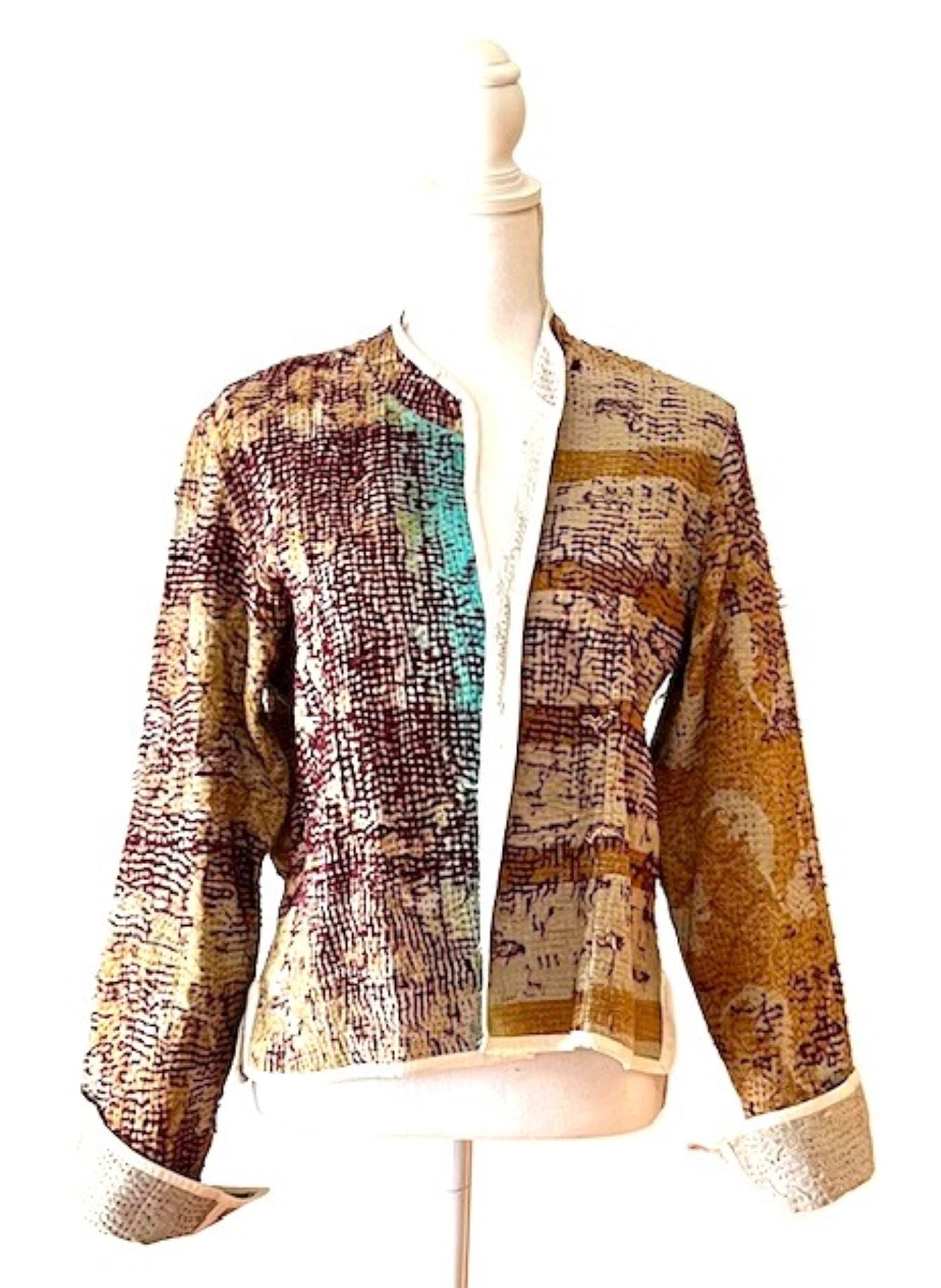 Color Palette Kantha Jacket Is New And Fully Reversible. Must See!