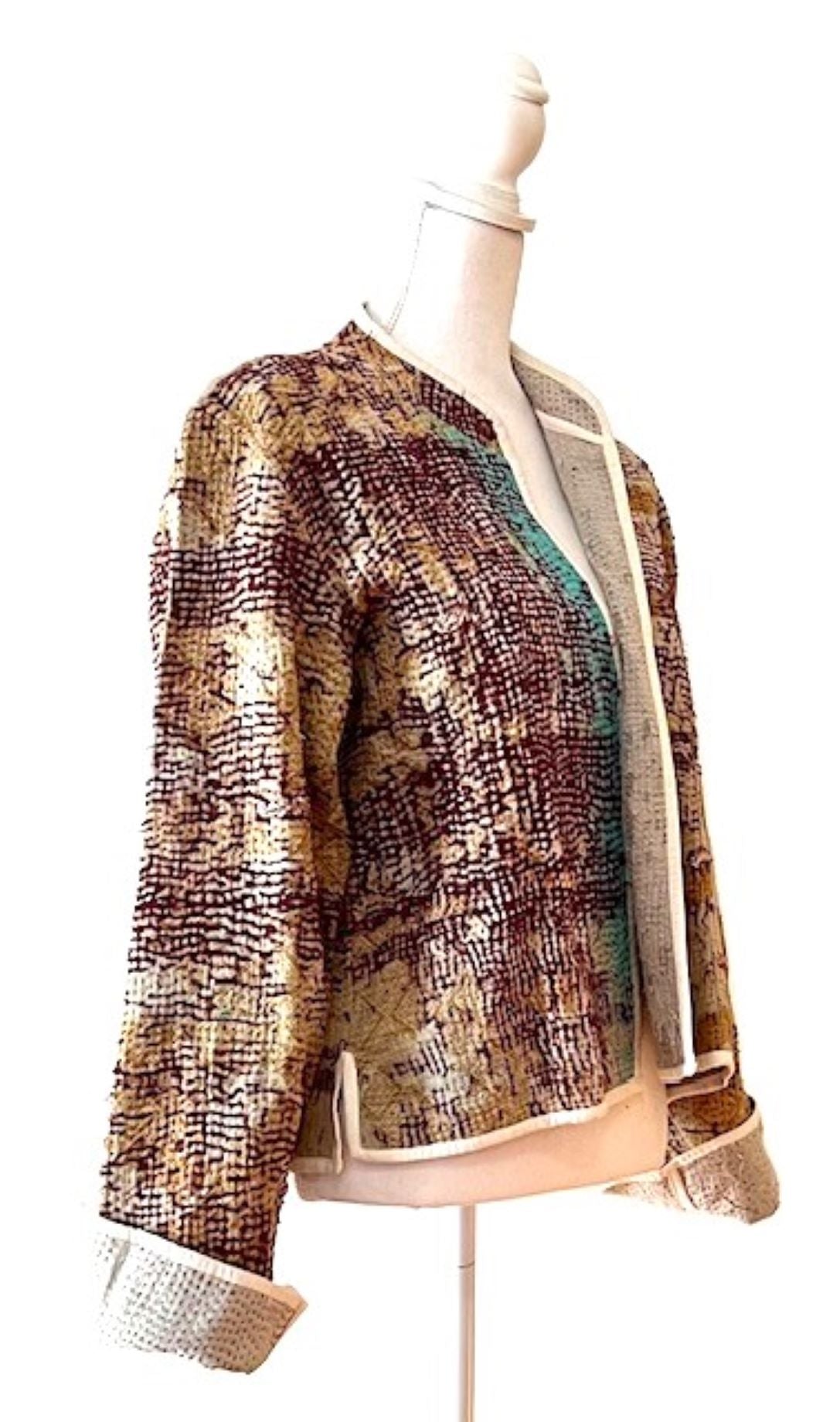 Color Palette Kantha Jacket Is New And Fully Reversible. Must See!