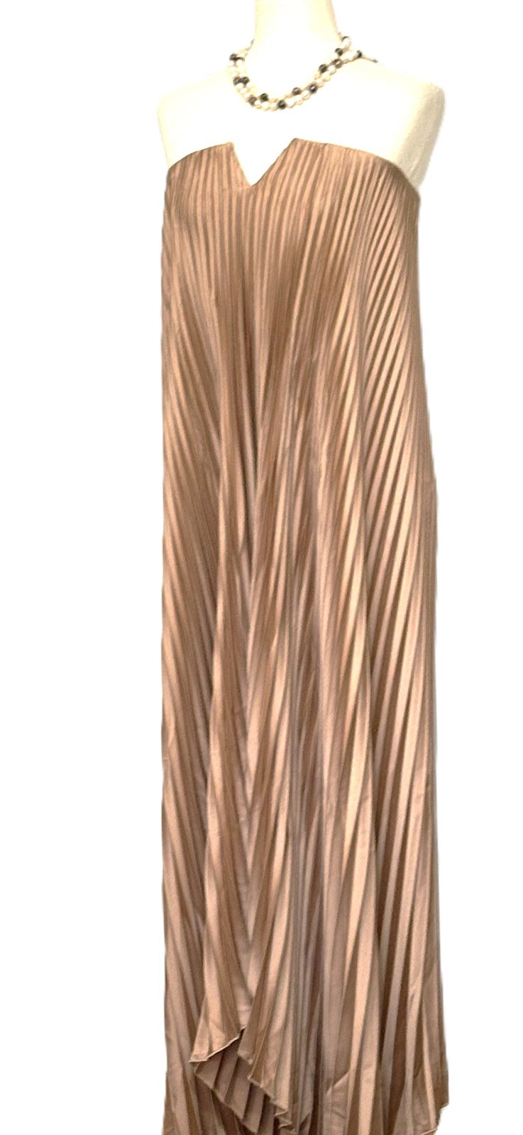 Dresses, Satin Strapless Pleated Maxi Column. Statement Piece (2 Colors).