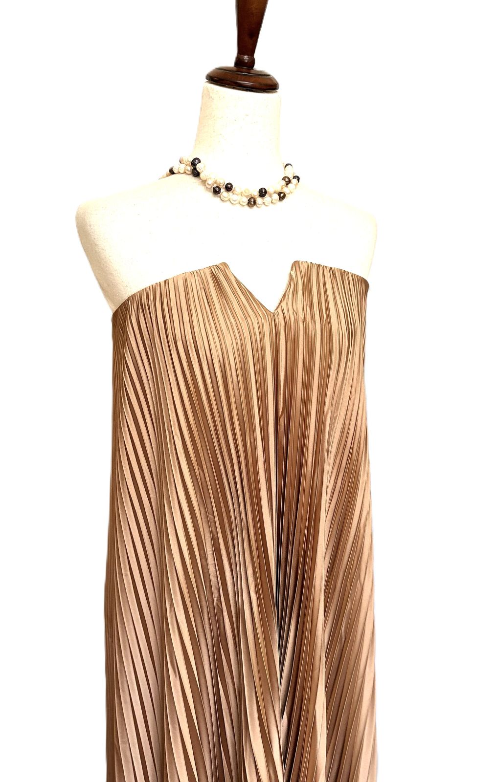 Dresses, Satin Strapless Pleated Maxi Column. Statement Piece (2 Colors).