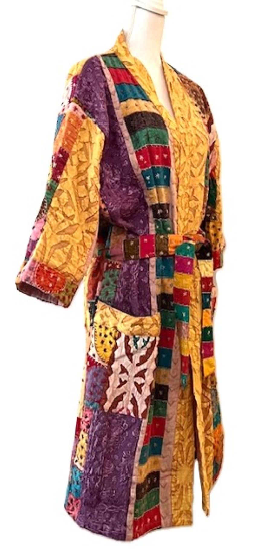 Artisan Cutwork Cotton Kantha Long Sleeve Jacket (Multi Colored)