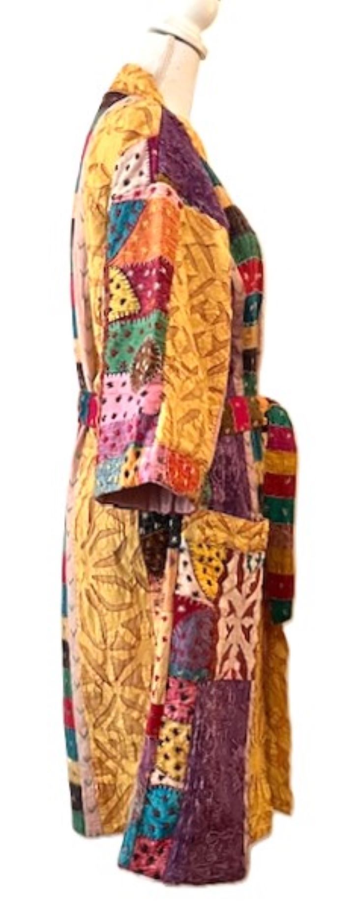 Artisan Cutwork Cotton Kantha Long Sleeve Jacket (Multi Colored)