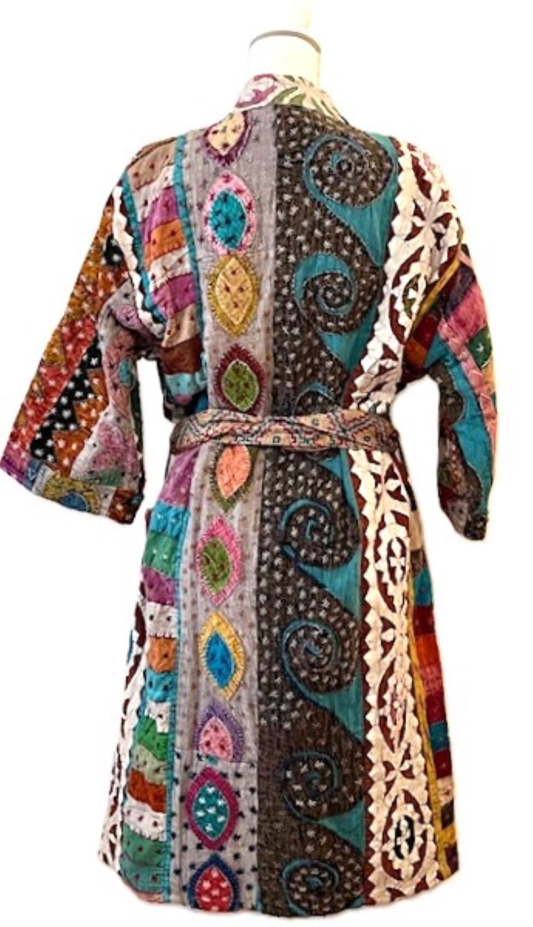 Artisan Cutwork Cotton Kantha Long Sleeve Jacket Is Impressive.  (Multi Colored)