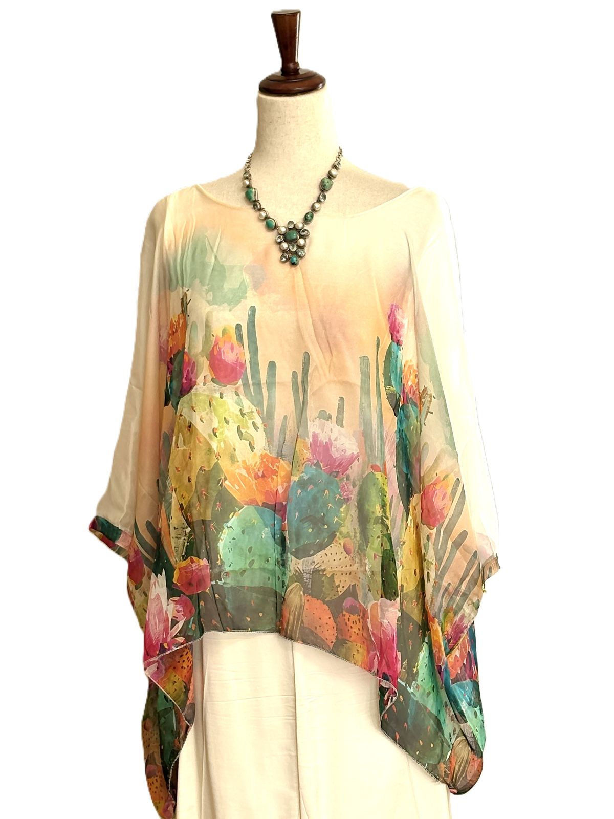 Top- Italian Silk Free Size Tops Showcase Romantic Digital Prints. (Available in 2 Colors)
