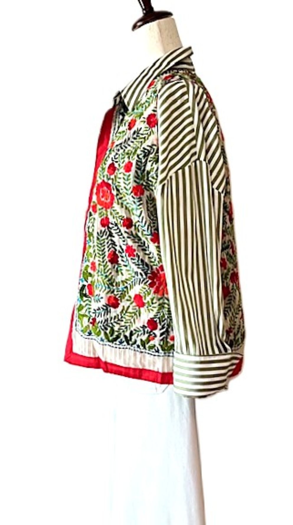 Specialty Collection: Short Vest Hand Appliqued and Embroidered (Red and Green)