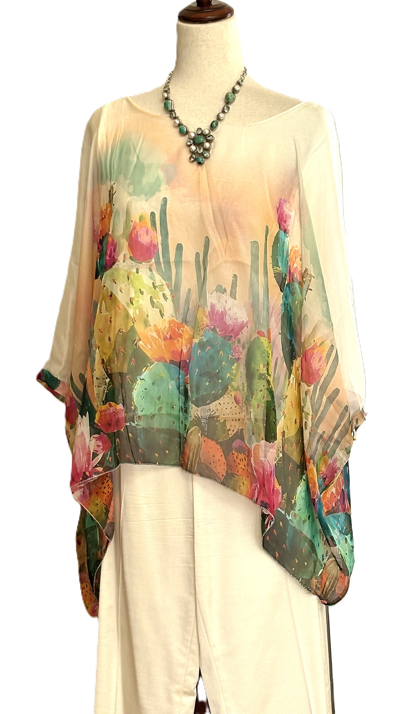 Top- Italian Silk Free Size Tops Showcase Romantic Digital Prints. (Available in 2 Colors)
