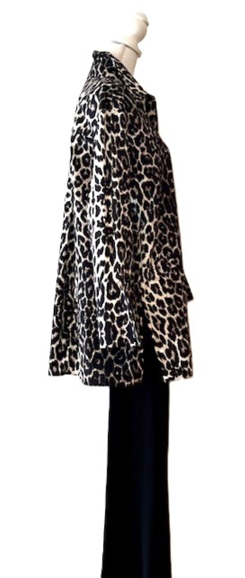 Patterned Animal Print Overblouse With Wide Cuff. Sophisticated.