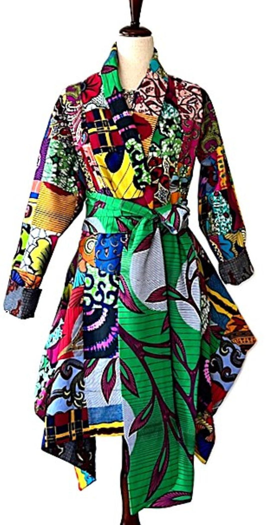 Wearable Art Is Visible In This Handmade Patchwork Peplum Jacket.