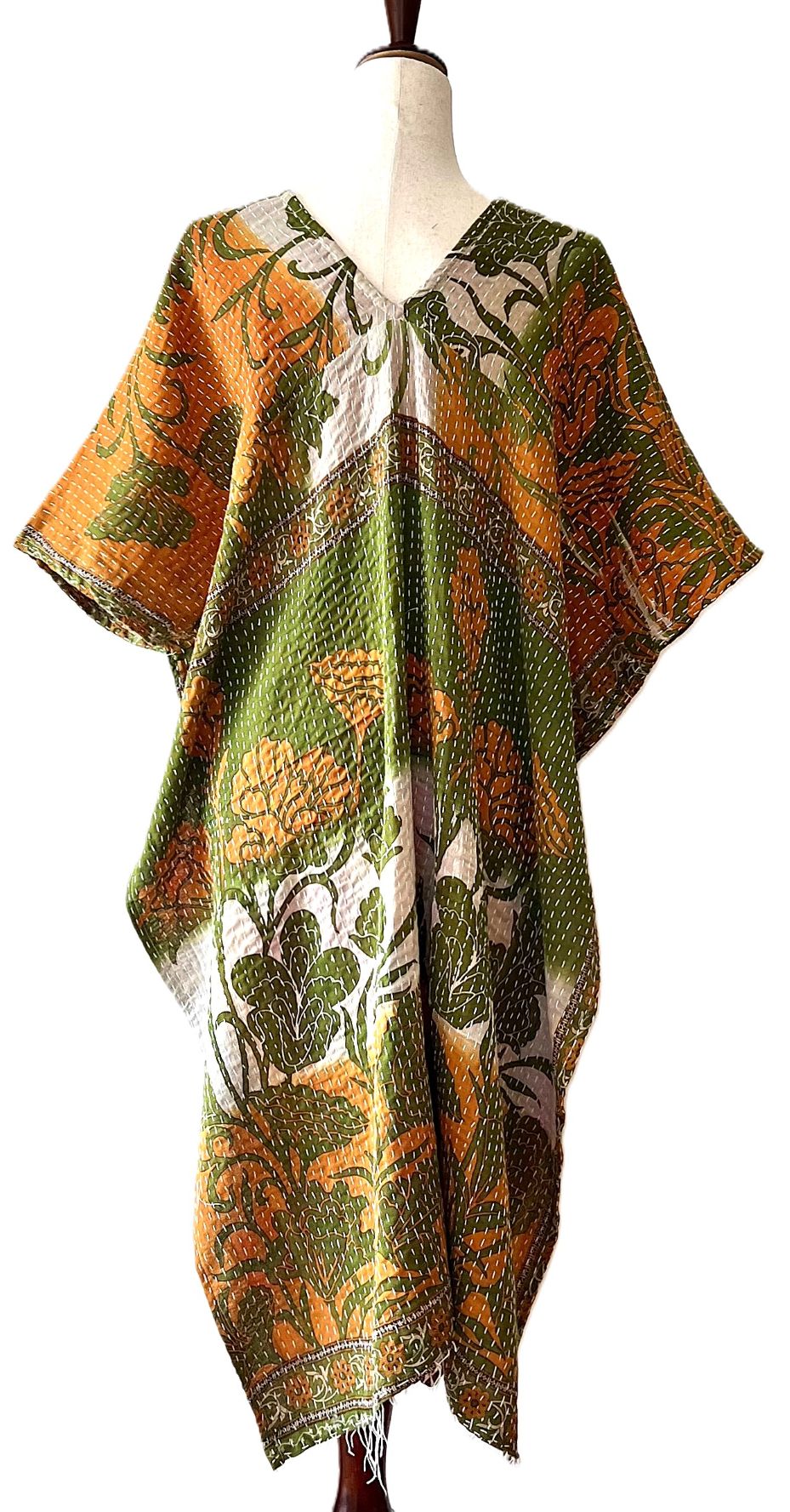Kantha Bae Good Luck Tunic  (Olive Orange)