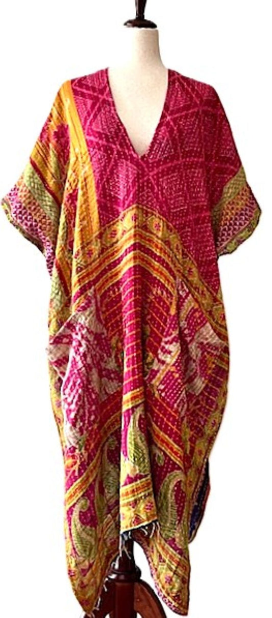 Kantha Bae Good Luck Tunic  (Fuschia Orange)