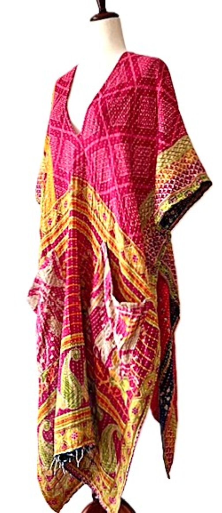 Kantha Bae Good Luck Tunic  (Fuschia Orange)