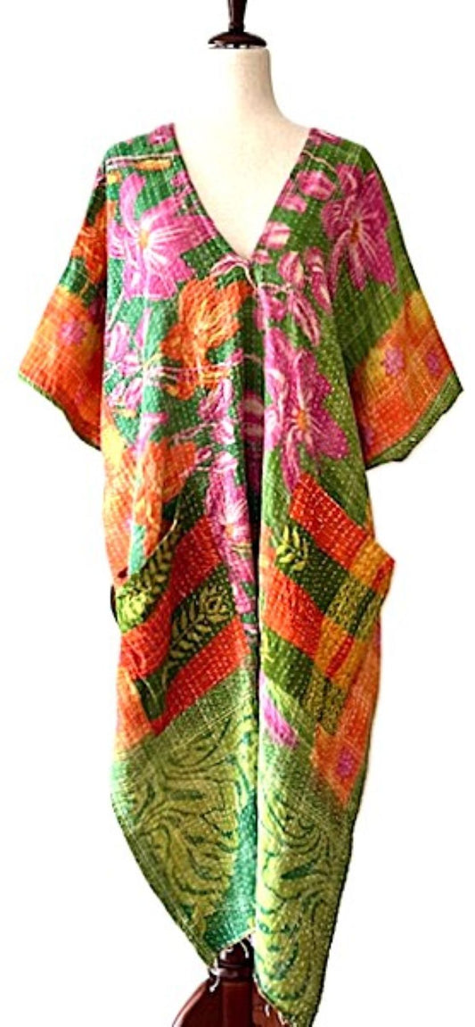 Kantha Bae Good Luck Tunic (Pink Green)