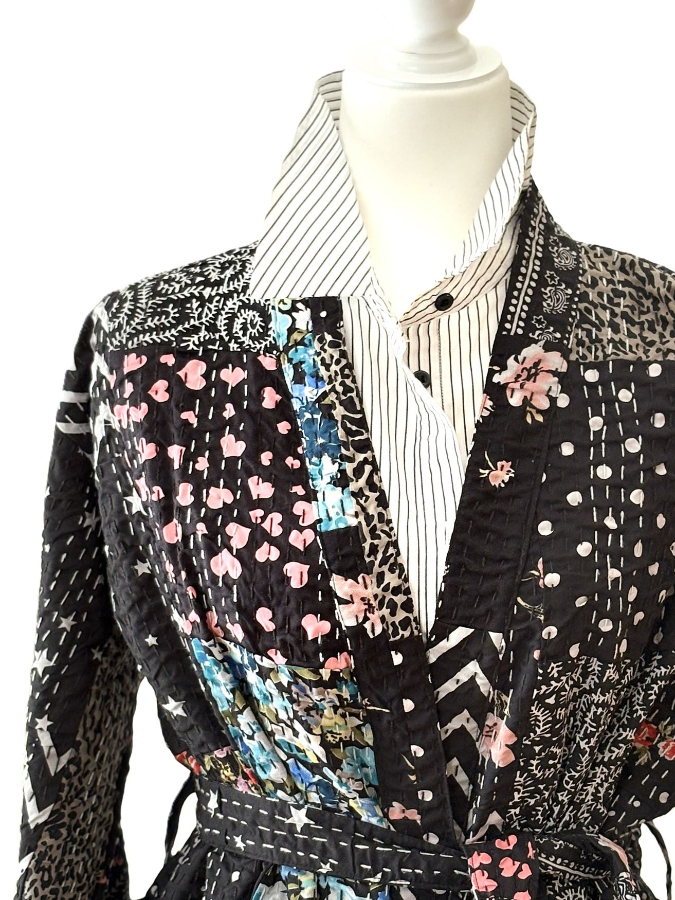 Kanatha Stitched Quilted Patchwork Cotton Jacket,
