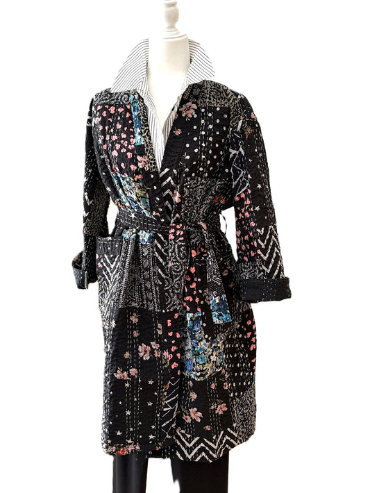 Kanatha Stitched Quilted Patchwork Cotton Jacket,