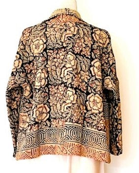 Smart Blazer Cut Suzani Hand Embroidered Jacket Encompasses All Seasons (Black)