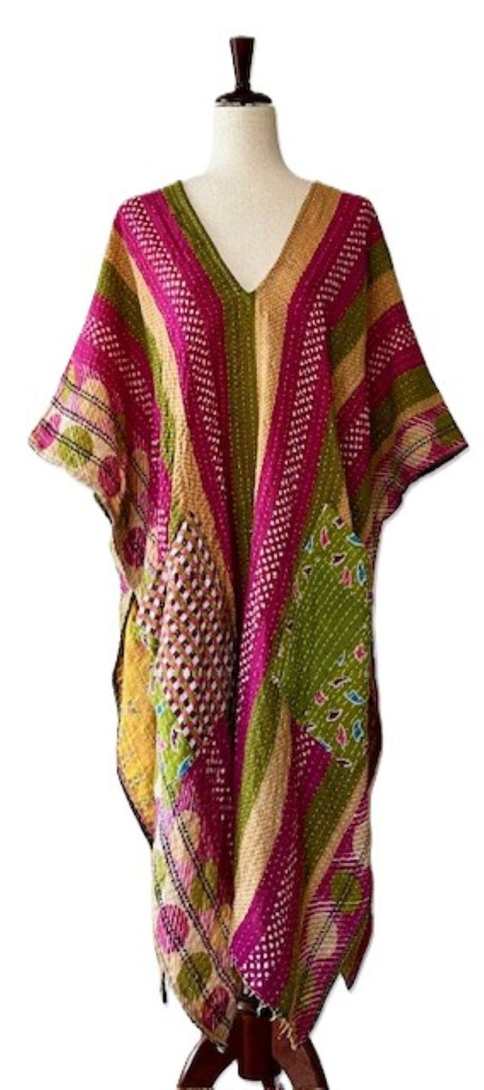 Kantha Bae Good Luck Tunic  (Fuschia Stripe)