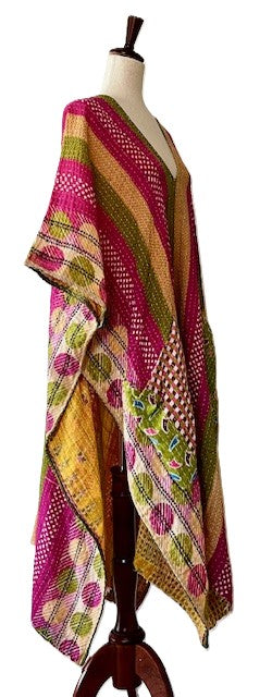 Kantha Bae Good Luck Tunic  (Fuschia Stripe)