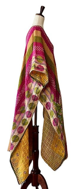 Kantha Bae Good Luck Tunic  (Fuschia Stripe)