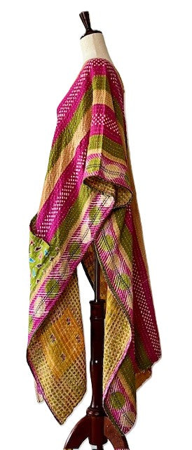 Kantha Bae Good Luck Tunic  (Fuschia Stripe)