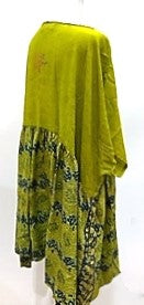 The Short Silk Dress: Season's Bankable Basic  (Green/Navy)