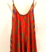 Flowing Silk Slip Dress (Red/Bronze)