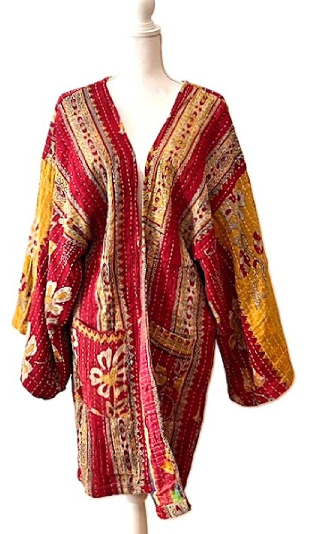 Kantha Bae Open Jacket (Red Gold)