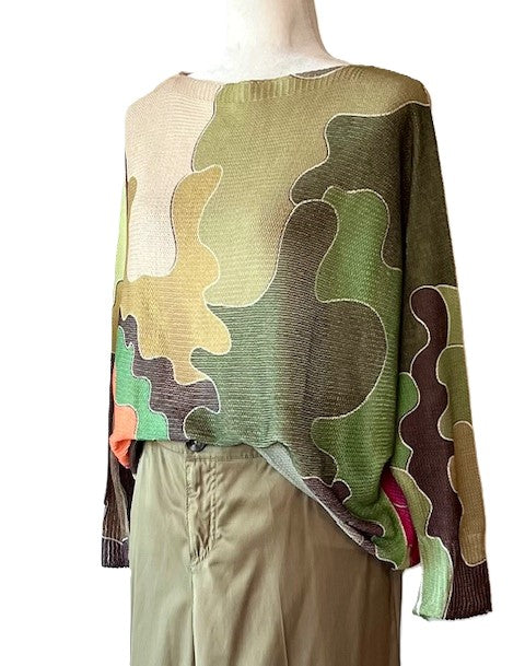 Italian Knit Sweater, Camo. (Khaki)
