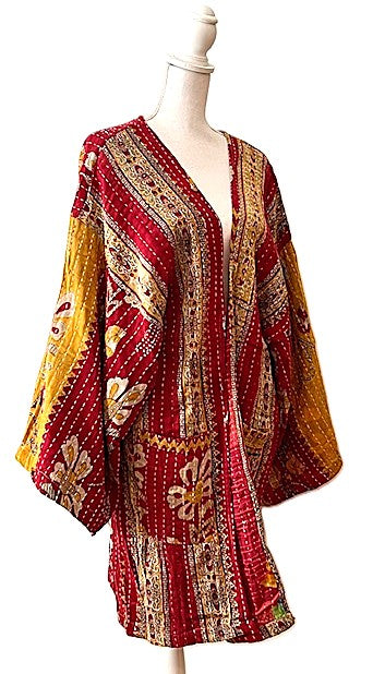 Kantha Bae Open Jacket (Red Gold)