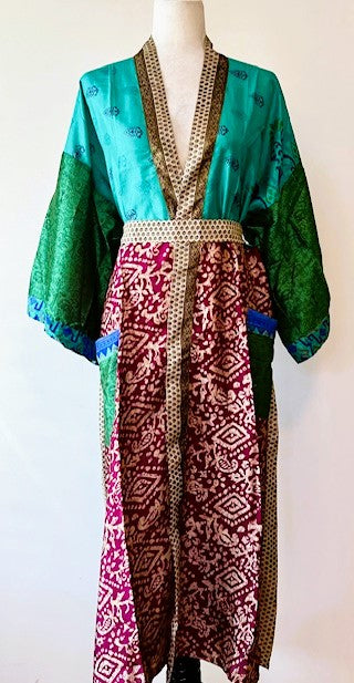 Striking Silk Kimono Is Alive With Color (Emerald)