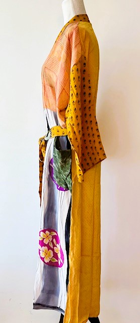 Whimsical Light Weight Silk Duster: Mixed Print