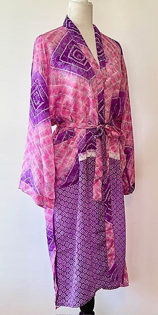 Romantic Rich Silk Chiffon Kimono Duster is Elegant