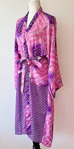 Romantic Rich Silk Chiffon Kimono Duster is Elegant