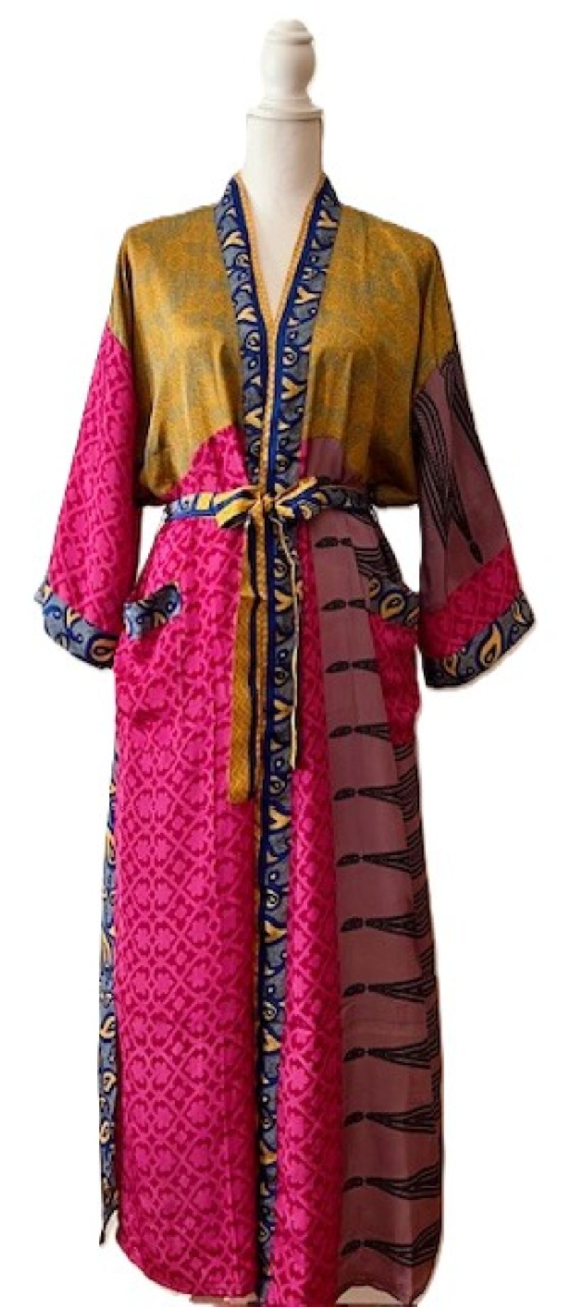 Long Silk Kimono Duster Is Beautiful and Bold in Fuschia.