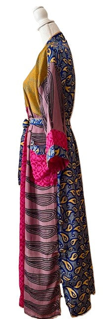 Long Silk Kimono Duster Is Beautiful and Bold in Fuschia.