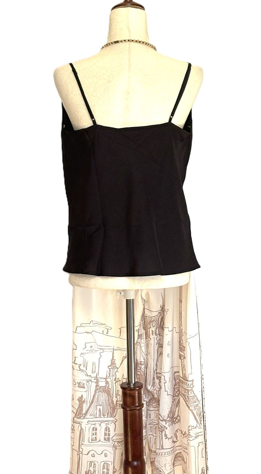 Pants, Paris City Print Is Smart and Sophisticated Trimmed With French Sayings (Ivory)