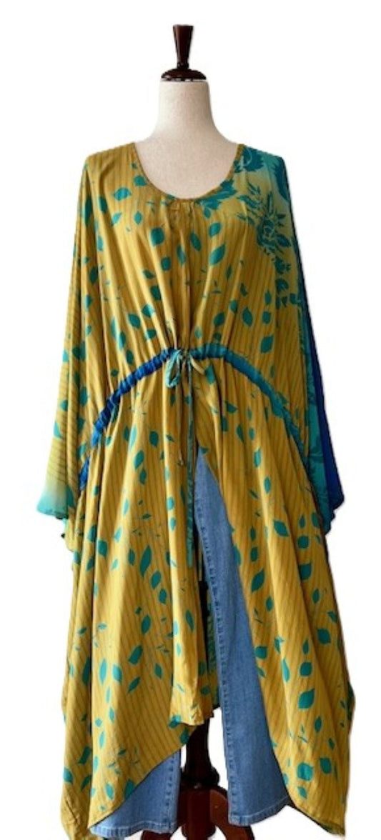 Kantha Bae Sacred Split Silk Tunic is Magical (Yellow)