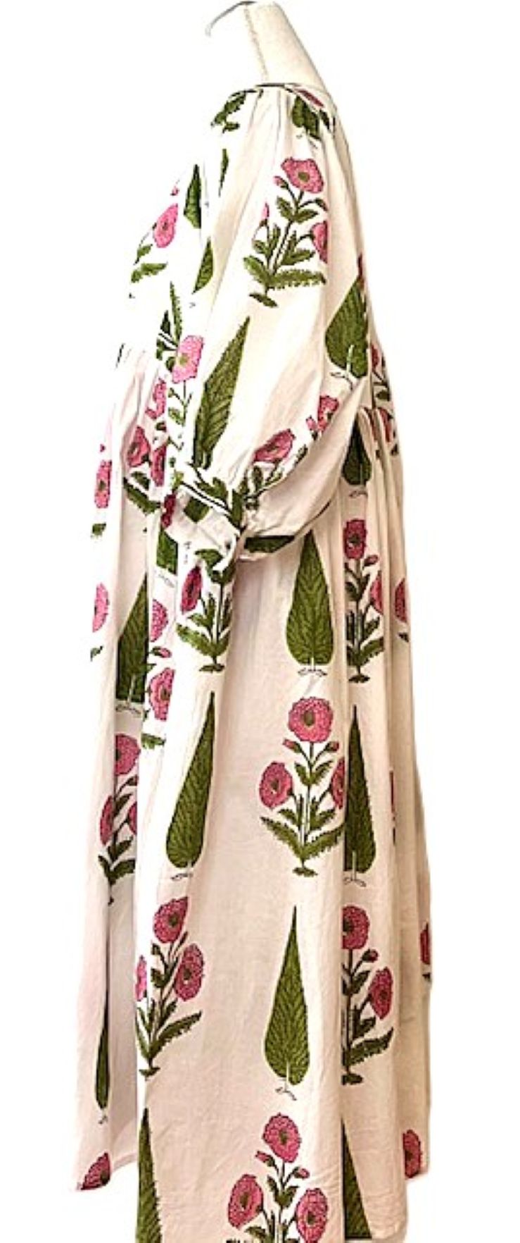 Long Cotton Block Print Dress Is A Fresh Spin On A Classic (Pink)