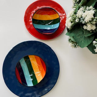 Coconut Bowl with Rainbow Stripes Are Dramatic. Environmentally Friendly.