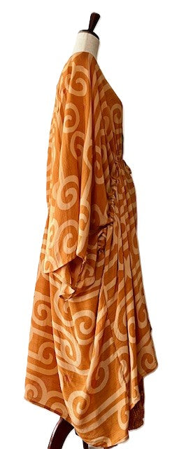Kantha Bae Sacred Split Silk Tunic is Magical (Orange)
