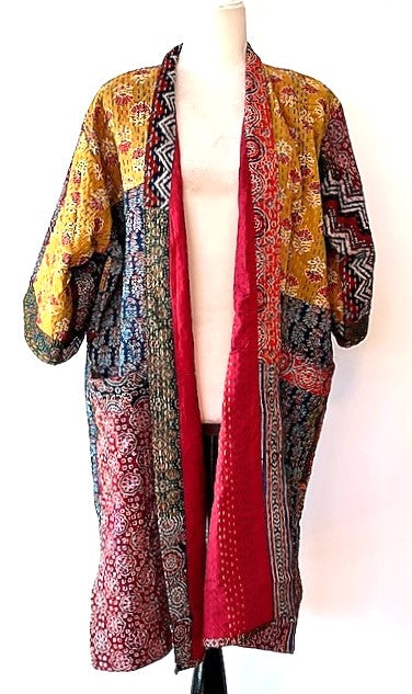 Mixed Print Patchwork Kimono Jacket Is Complex And Luxe