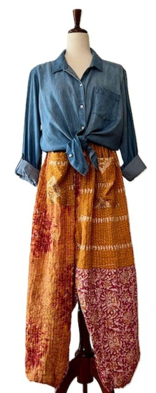 Kantha Bae Cool Kantha Cotton Joggers. Best Seller (Bronze)