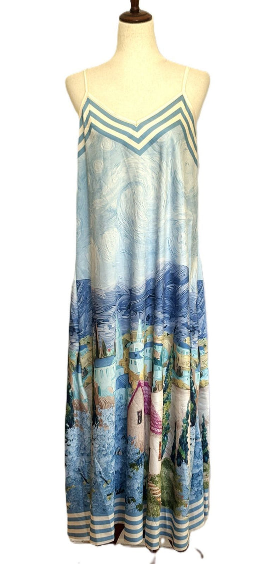 Dresses: Tuscan Villages Maxi Dress  (Aqua)